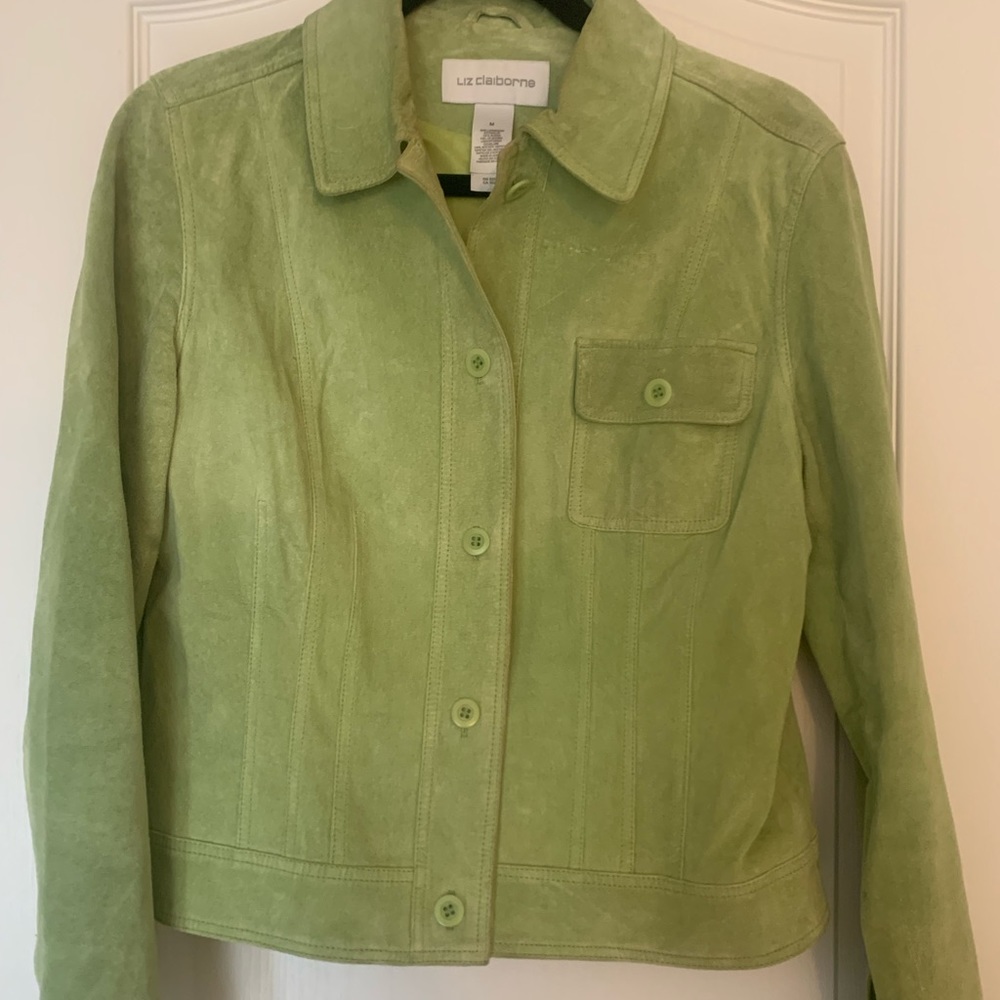 Liz Claiborne light green suede jacket, size medium